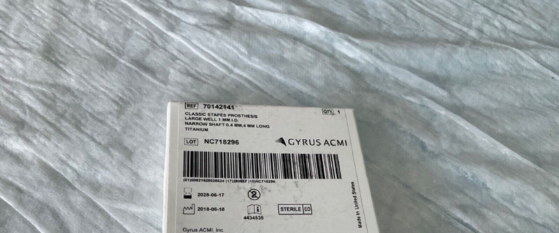 Gyrus ACMI 70142141 Classic Stapes Prothesis Large Well 2028