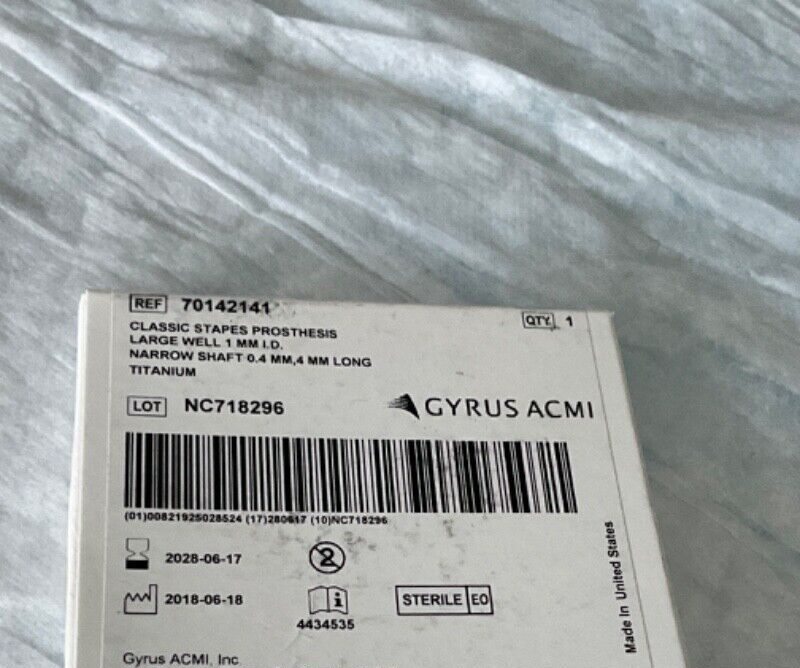 Gyrus ACMI 70142141 Classic Stapes Prothesis Large Well 2028