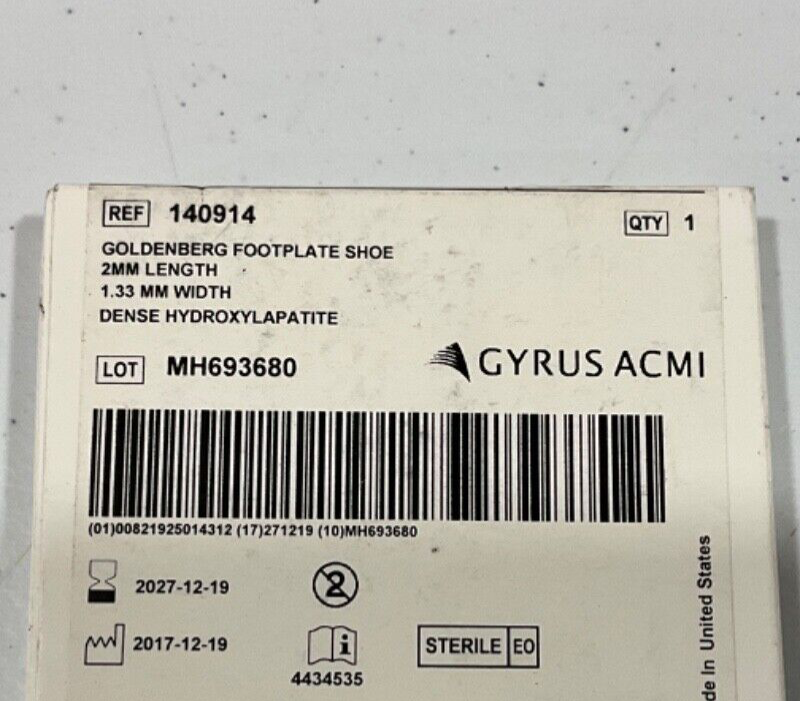 Gyrus ACMI 140914 Goldenberg Footplate Shoe 2027