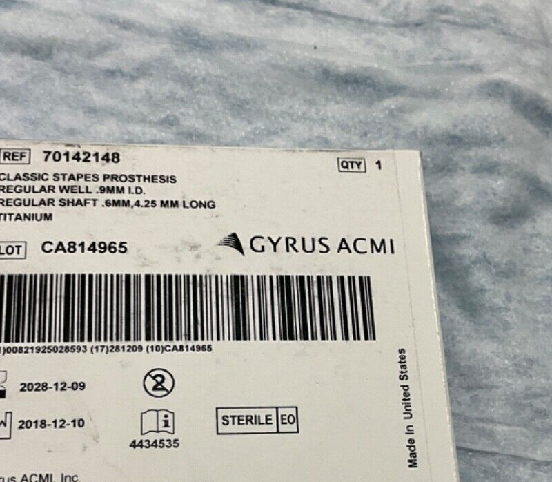 Gyrus ACMI 70142148 Classic Stapes Prosthesis 2028