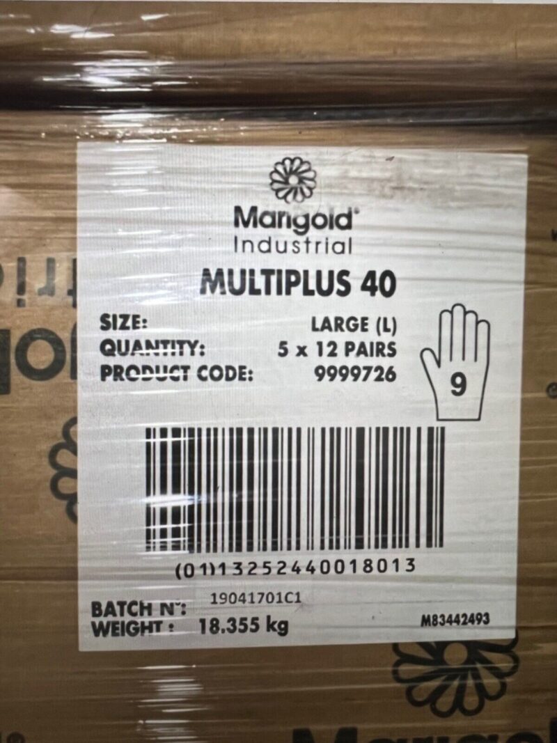 Marigold Multiplus 40 Chemical Resistant gloves Size 9 LARGE 60 pairs/CASE NEW!! - Image 2