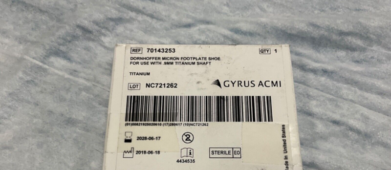 Gyrus ACMI 70143253 Dornhoffer Micron Footplate Shoe 2028
