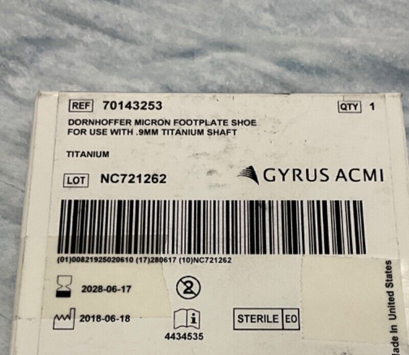 Gyrus ACMI 70143253 Dornhoffer Micron Footplate Shoe 2028