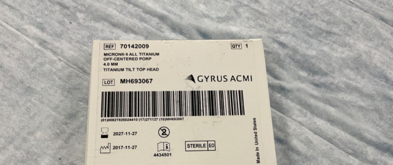 Gyrus ACMI 70142009 Micron II All Titanium 2027