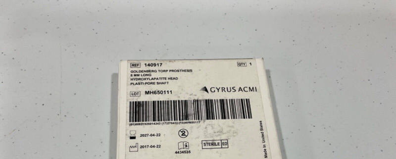 Gyrus ACMI 140917 Goldenberg Torp Prothesis 2027-2030