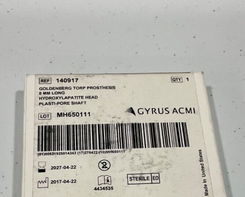 Gyrus ACMI 140917 Goldenberg Torp Prothesis 2027-2030