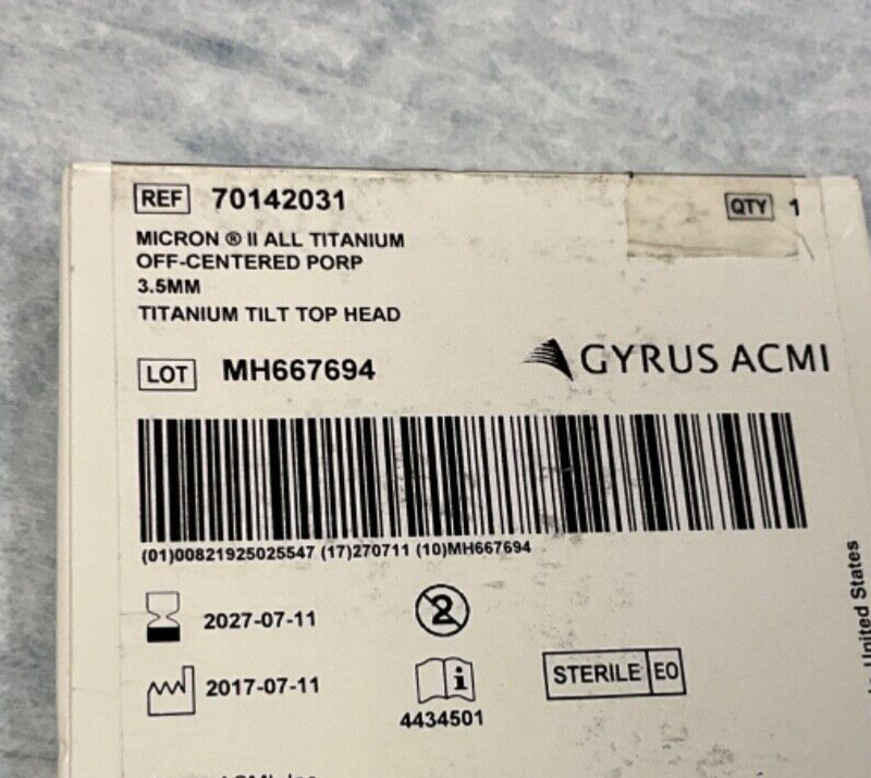 Gyrus ACMI 70142031 Micron II All Titanium 2027