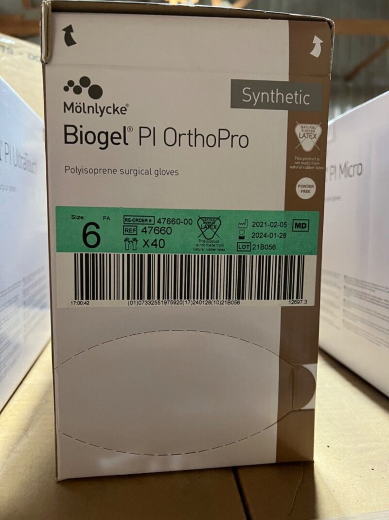 Molnlycke Biogel PI OrthoPro Surgical Gloves Size 6 ref 47660-00