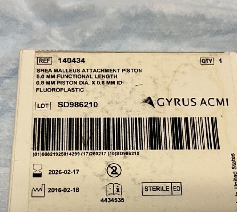 Gyrus ACMI 140434 Shea Malleus Attachement Piston 2026-2027