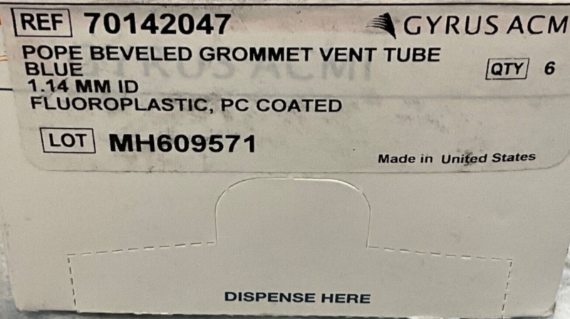 Gyrus ACMI 70142047 Vent Tube 1.14MM