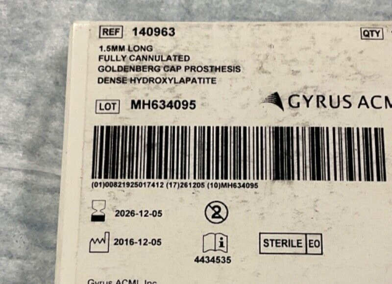 Gyrus ACMI 140963 Fully Cannulated Goldenberg Cap Prosthesis 2026