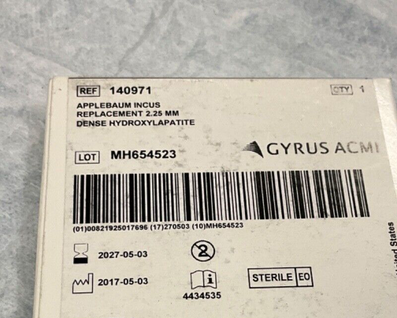 Gyrus ACMI 140971 Applebaum Incus Replacement 2027-2028