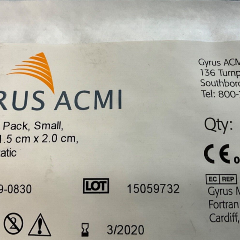 Gyrus ACMI 7089-0830 Blu Nasal Pack Small Bacteriostatic