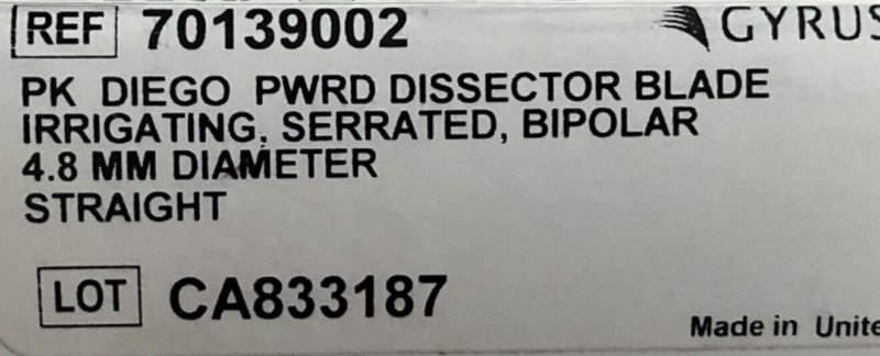 Gyrus ACMI 70139002 PK Diego PWRD Blade 4.8MM Diameter 2029 ( 1 piece) - Image 2