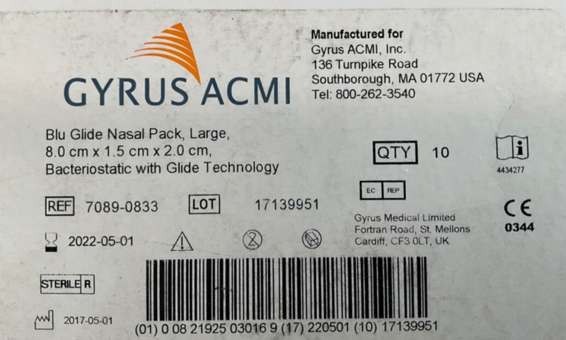 Gyrus ACMI 7089-0833 Glide Nasal Pack ( 1 piece)