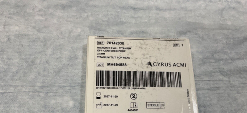 Gyrus ACMI 70142030 Micron II All Titanium 2027