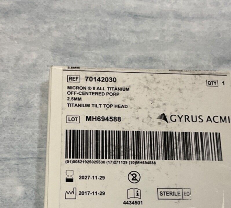 Gyrus ACMI 70142030 Micron II All Titanium 2027
