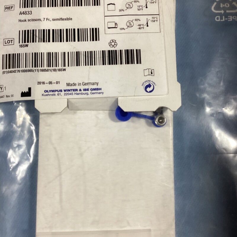 Olympus Germany A4833 Semi rigid Hook scissors 7Fr. Laparoscopic Instruments NEW
