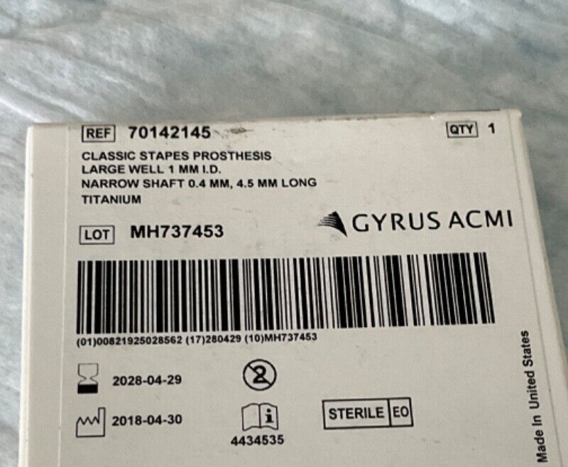 Gyrus ACMI 70142145 Classic Stapes Prothesis 2028