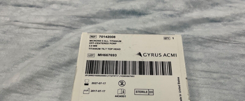 Gyrus ACMI 70142008 Micron II All Titanium 2027