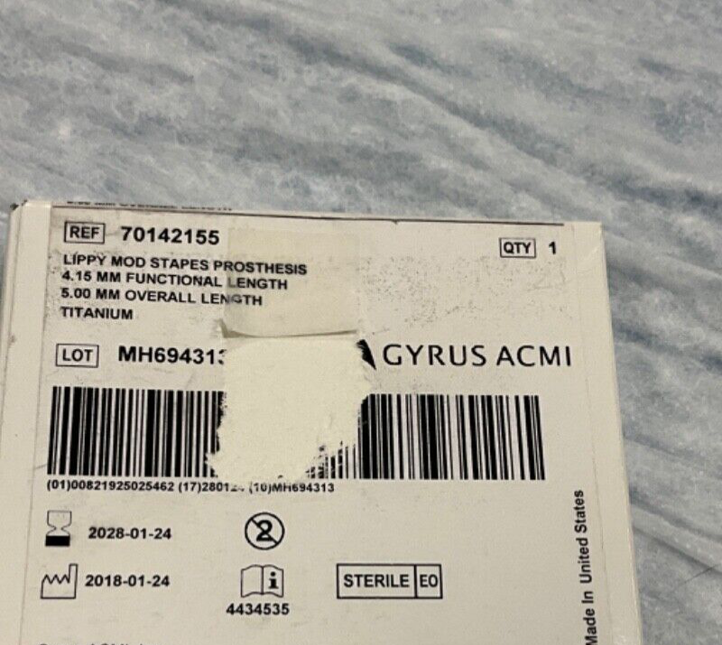 Gyrus ACMI 70142155 Lippy Mod Stapes Prosthesis 2028