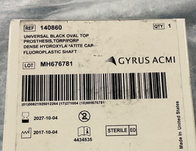 Gyrus ACMI 140860 Universal Black Oval Top Prosthesis 2027