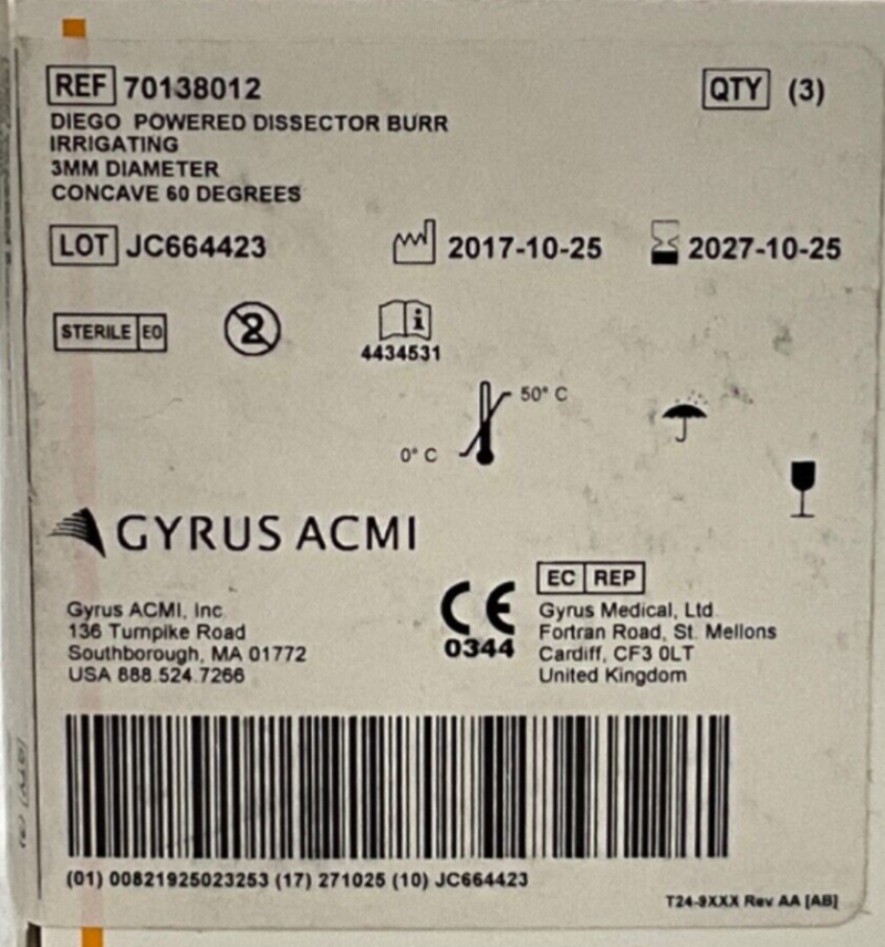 Gyrus ACMI 70138012 Powered Dissector 3MM Diameter 2027 ( 1 Piece )