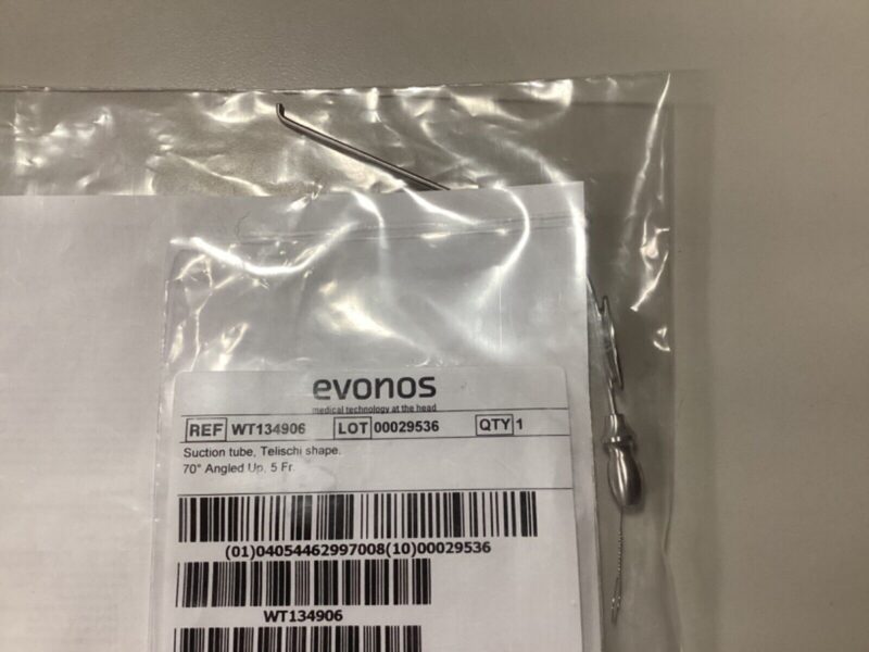 EVONOS REF WT134906 Suction Tube , Telisschi shape 70 degree Angled up 5 Fr NEW!