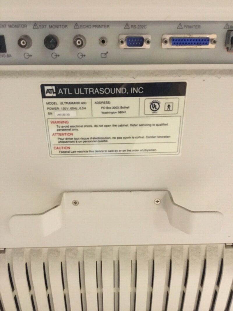 FOR PARTS - ATL ULTRAMARK 400 ULTRASOUND SYSTEM NO Monitor - Image 2