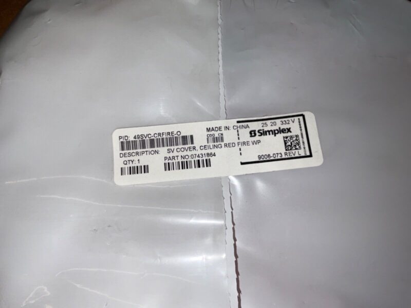 Simplex 49SVC-WRFIRE - RED SV Cover NEW!!! - Image 2