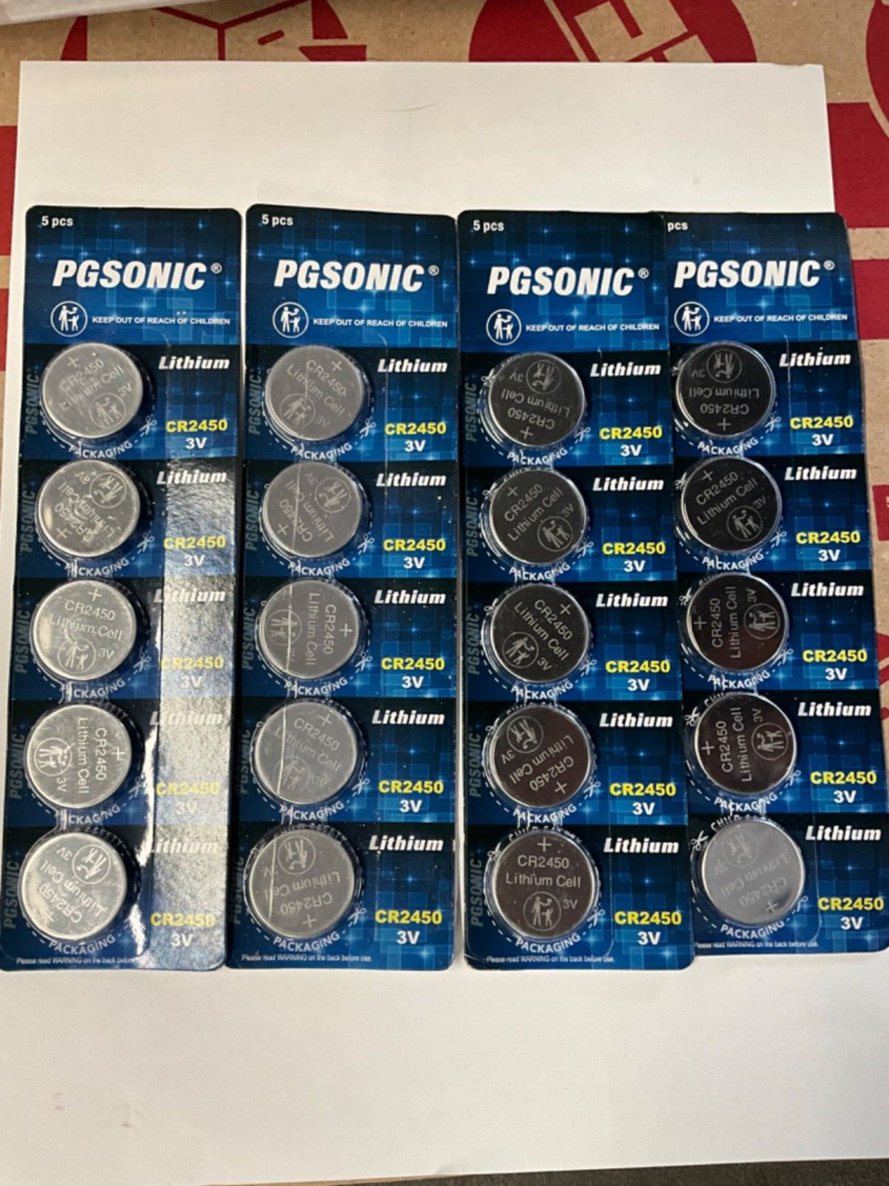 PGSONIC 20 Pack CR2450 3V Lithium Coin Battery