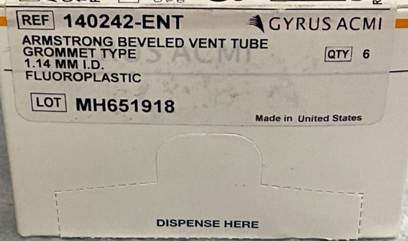 Gyrus ACMI 140242-ENT Vent Tube 1.14MM