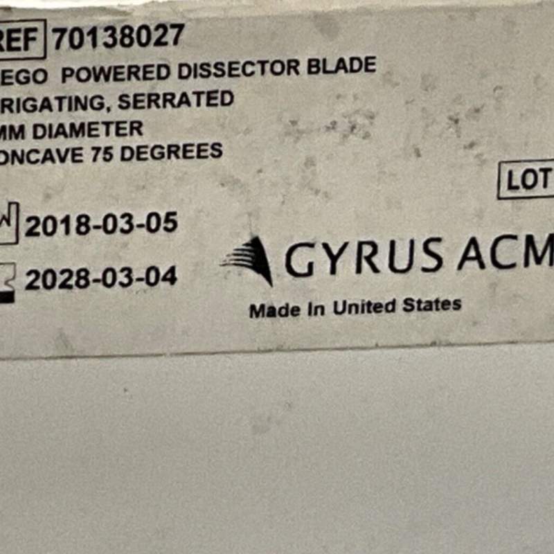 Gyrus ACMI 70138027 Powered Dissector Blade Irrigating 4MM 2028 ( 1 Piece )