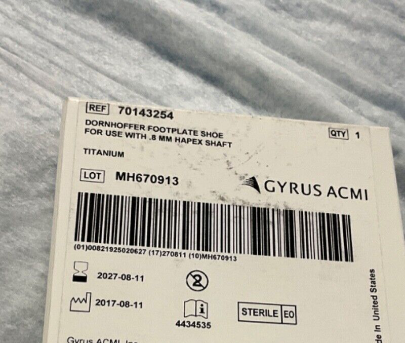 Gyrus ACMI 70143254 Dornhoffer Footplate Shoe 2027