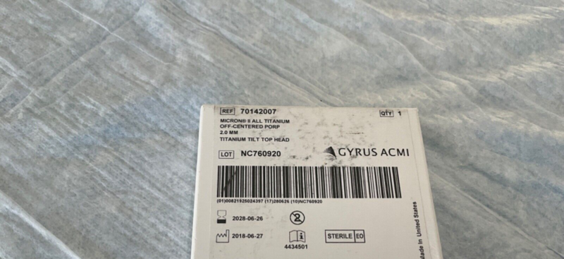 Gyrus ACMI 70142007 Micron II All Titanium Off-centered Porp 2028