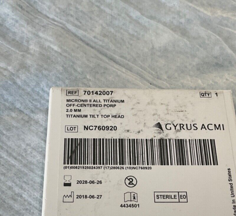 Gyrus ACMI 70142007 Micron II All Titanium Off-centered Porp 2028