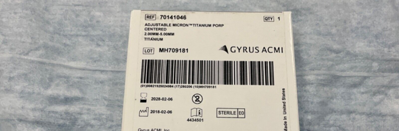 Gyrus ACMI 70141046 Adjustable Micron Titanium Porp Centered 2028!