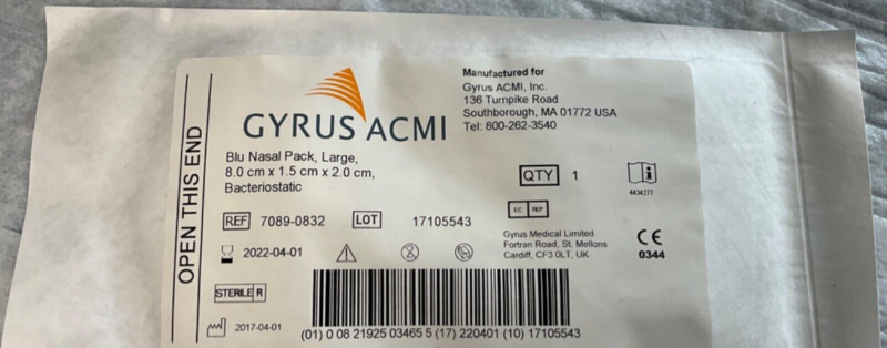 Gyrus ACMI 7089-0832 Blu Nasal Pack ( 1 piece)