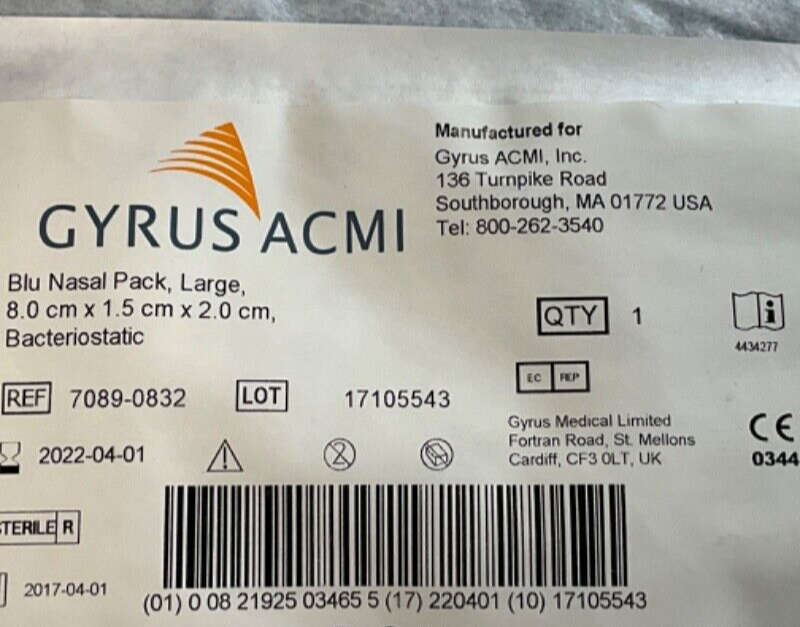 Gyrus ACMI 7089-0832 Blu Nasal Pack ( 1 piece)