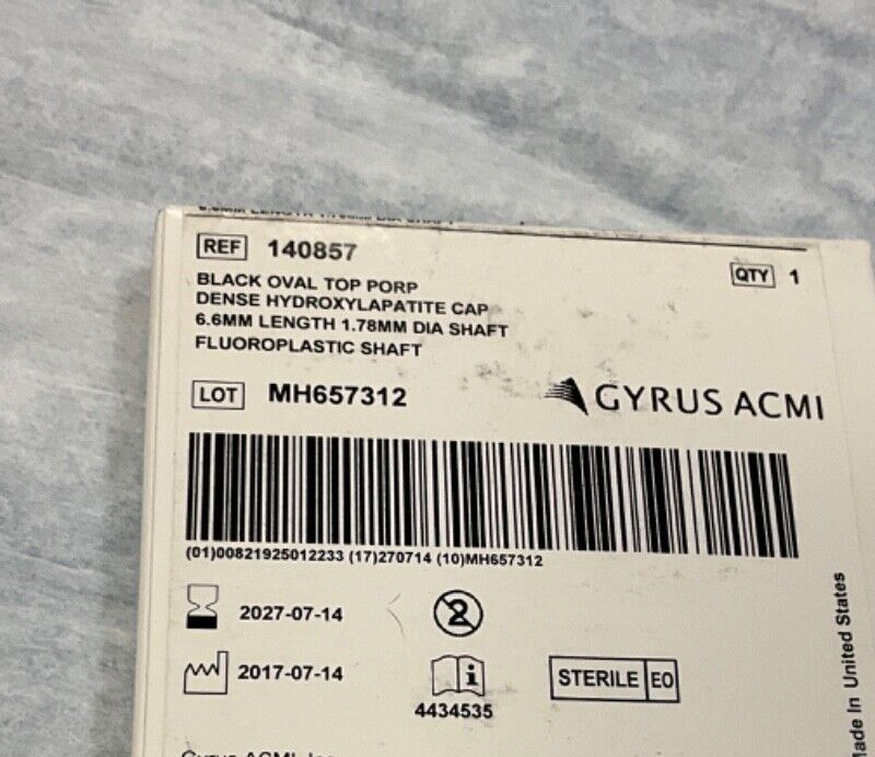 Gyrus ACMI 140857 Black Oval Top Porp 2027