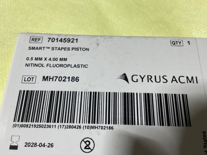 Gyrus ACMI 70145921 SMART STAPES PISTON 0.5MM X 4MM 04-26-2028