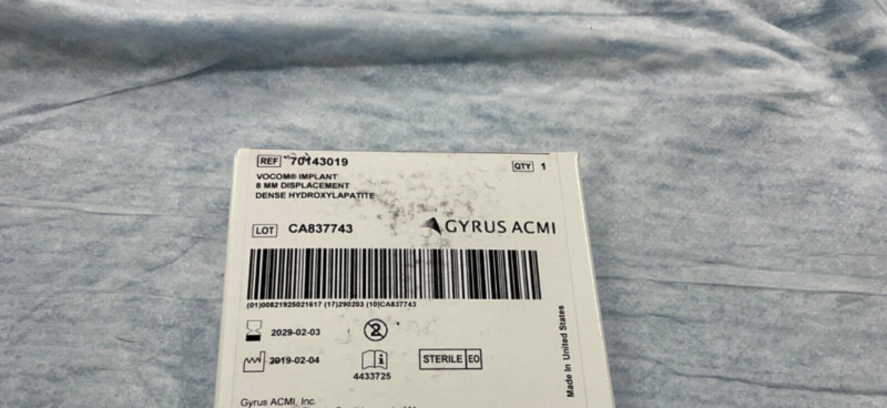 Gyrus ACMI 70143019 Vocom Implant 8mm Displacement 2028-2029