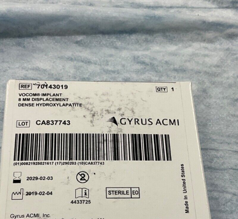 Gyrus ACMI 70143019 Vocom Implant 8mm Displacement 2028-2029