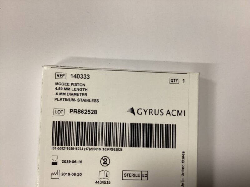 GYRUS ACMI McGee Piston Ref# 140333 4.5mm Length Expires 2029!!