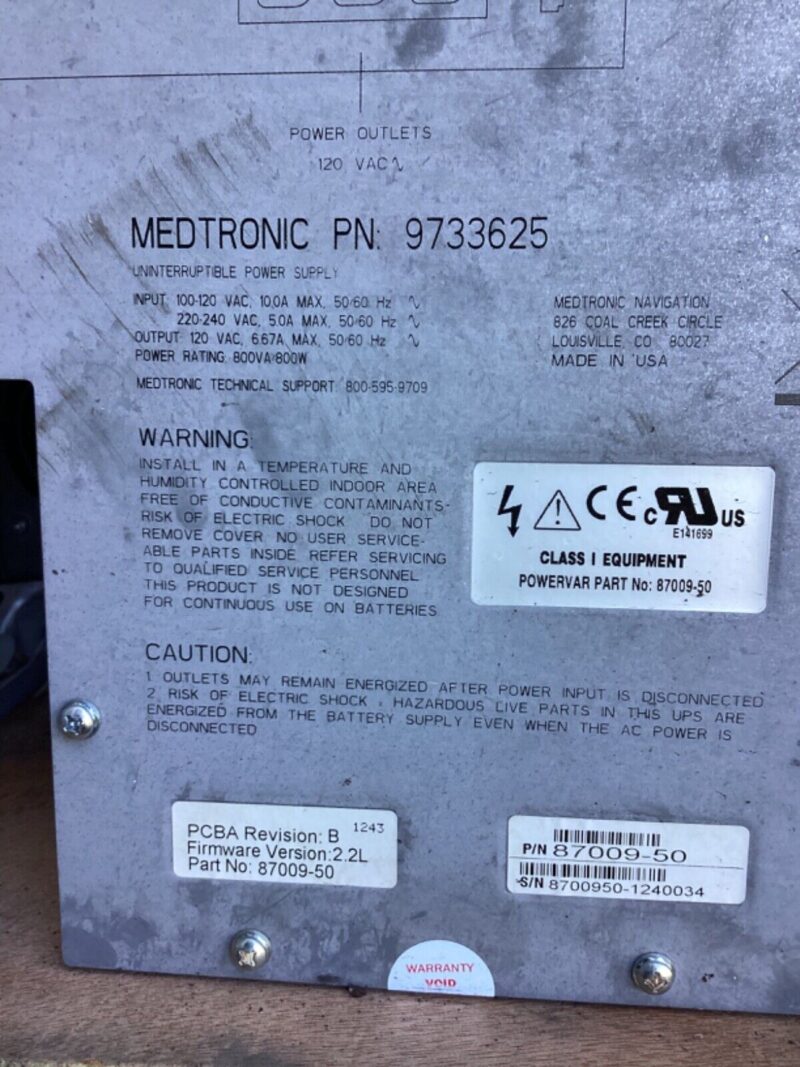 Medtronic P/N 9733625 Unterruptible Power Supply
