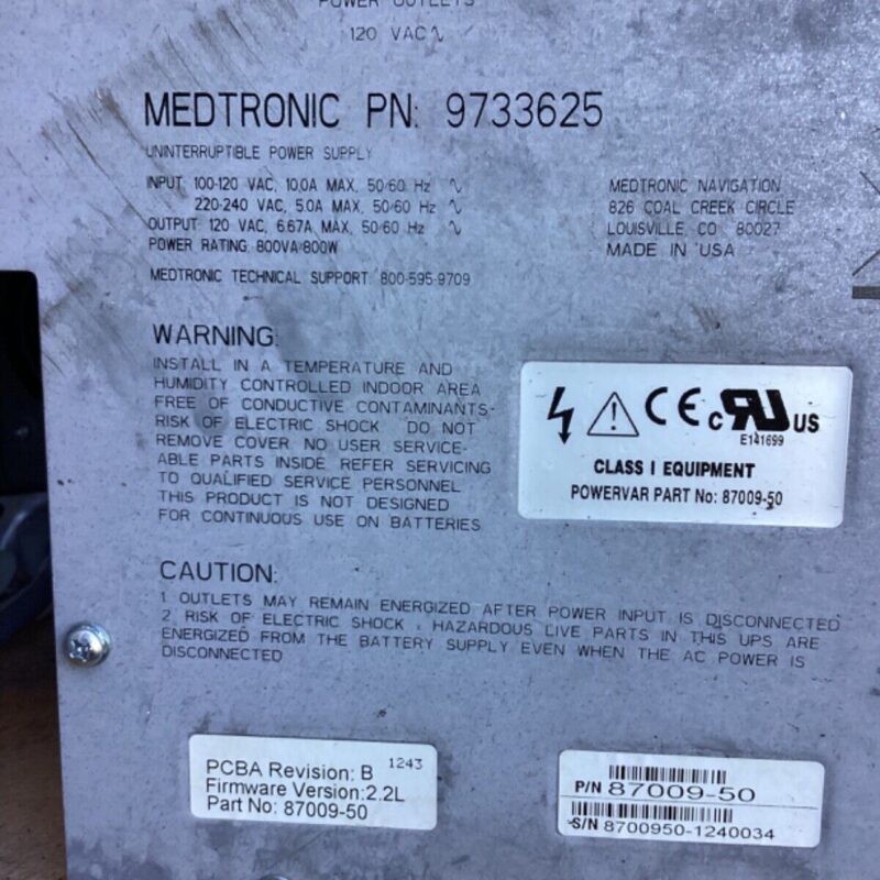 Medtronic P/N 9733625 Unterruptible Power Supply