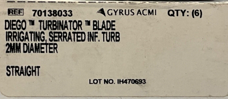 Gyrus ACMI 70138033 Turbinator Blade 2MM Diameter ( 1 Piece )