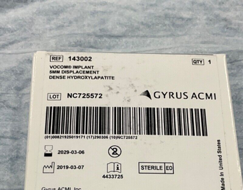 Gyrus ACMI 143002 Vocom Implant 5mm Displacement 2029-2030