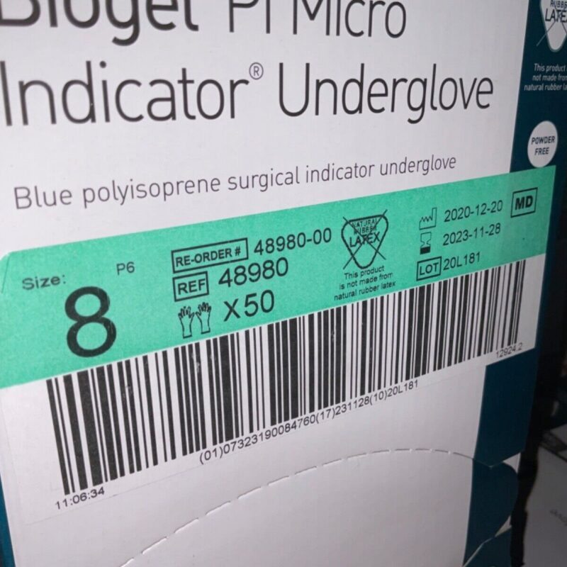 Molnlycke Biogel 48980 Blue UnderGloves Size - 8