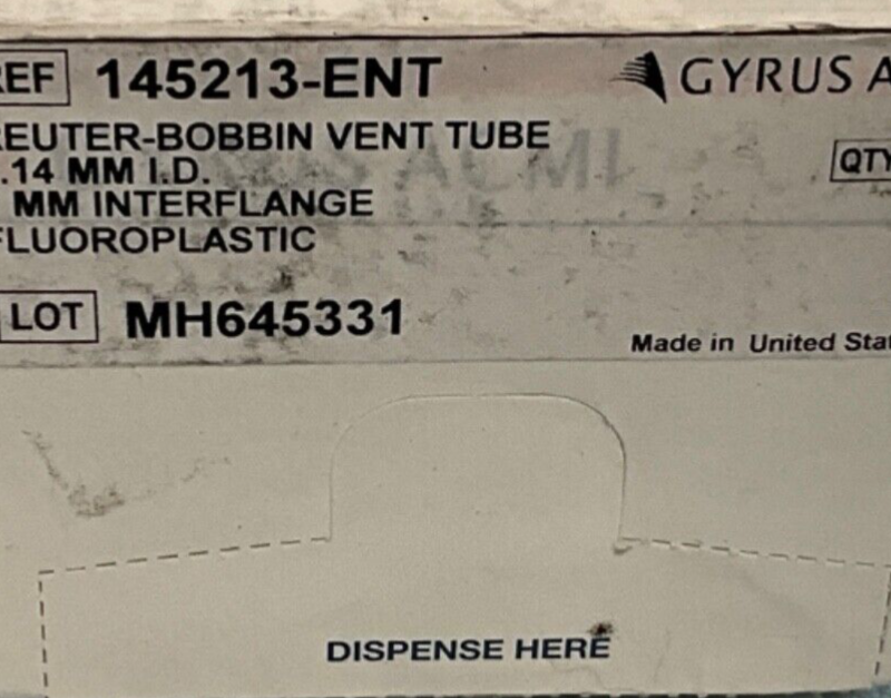 Gyrus ACMI 145213-ENT Vent Tube 1.14 MM ID